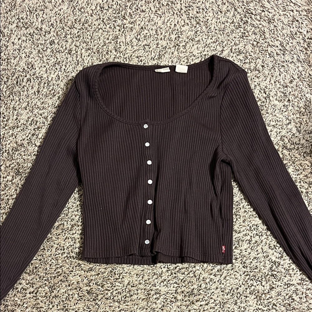 Levi's Dark Ribbed Button-Down Shirt